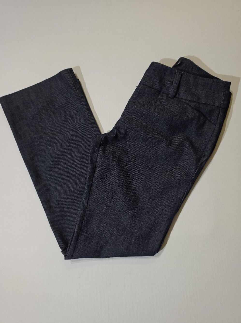 New York And Company Denim Dress Pants Womens 4P Blue Mid Rise Business Casual